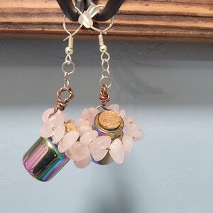 Elegant Pink and Multicolor Stone Earrings